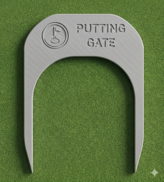 Détail putting gate impression 3D, finition blanche